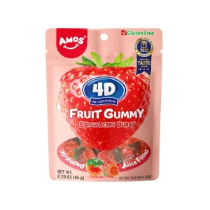 Amos 4D Fruit Gummy Strawberry 24 x 65g